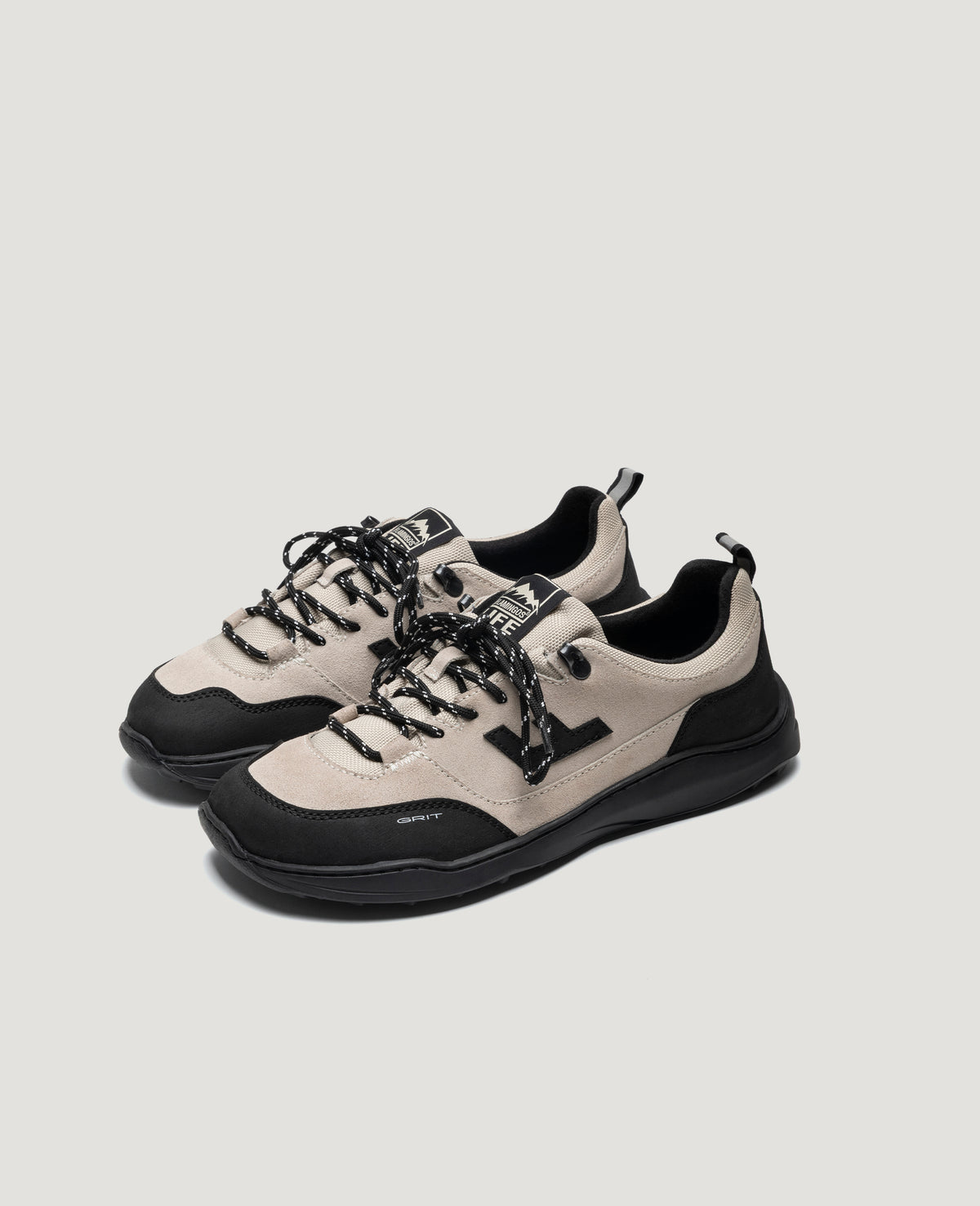 ZERO GRIT Ecru barefoot sneakers – pair, front three-quarter view