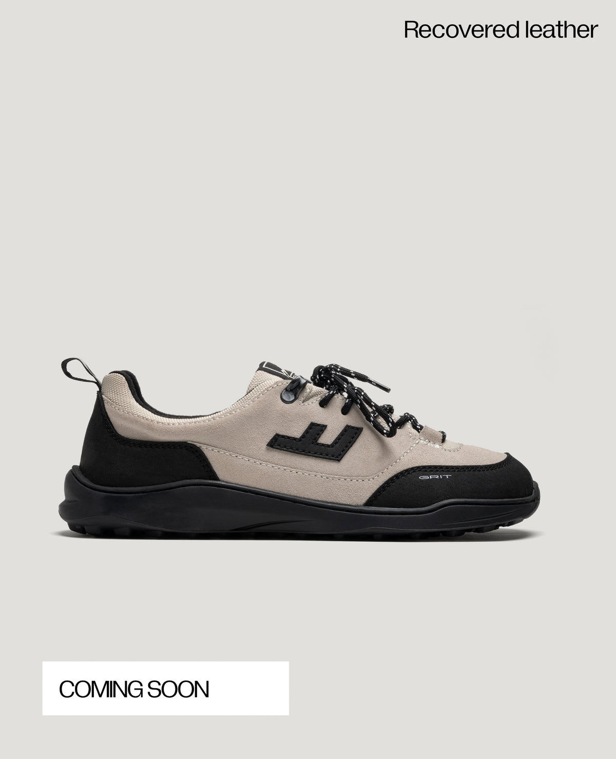 ZERO GRIT Ecru barefoot sneaker – side view